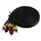 Promo Ціна! Кабель AV 3 RCA - 3 RCA 1.8м тюльпани, позолочений грубий - тільки на ZaGrosh.com.ua