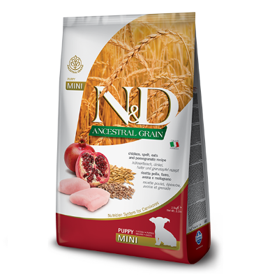 Cухий корм для цуценят дрібних порід Farmina (Фарміна) N&D Low Grain Puppy Mini з куркою та гранатом 7 кг