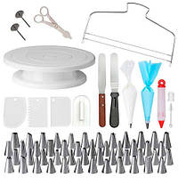 Популярний! Набір для декору тортів кексів, кондитерські інструменти, 72шт і підставка - Краща якість тільки на Nukleon.com.ua