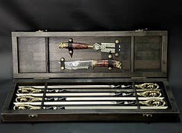 Набір для шашлику "Кабан" Шампура+ніж+вилка ручна робота