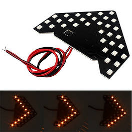 Покажчики повороту LED для авто на бокове дзеркало динамічні пара жовті - оригінал