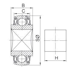 Підшипник GW 208 PPB17 (W208 PPB17) KSM Japan, фото 2