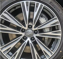 Ковпачки (заглушки) в литі диски AUDI (Ауді) 69 мм Сірі з Хром обідком (4B0601170A), фото 5