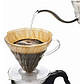 Лійка для кави та 100 фільтрів, Пуровер, Dripper велика на 1-4 чашки, фільтри паперові не вибілені, фото 6
