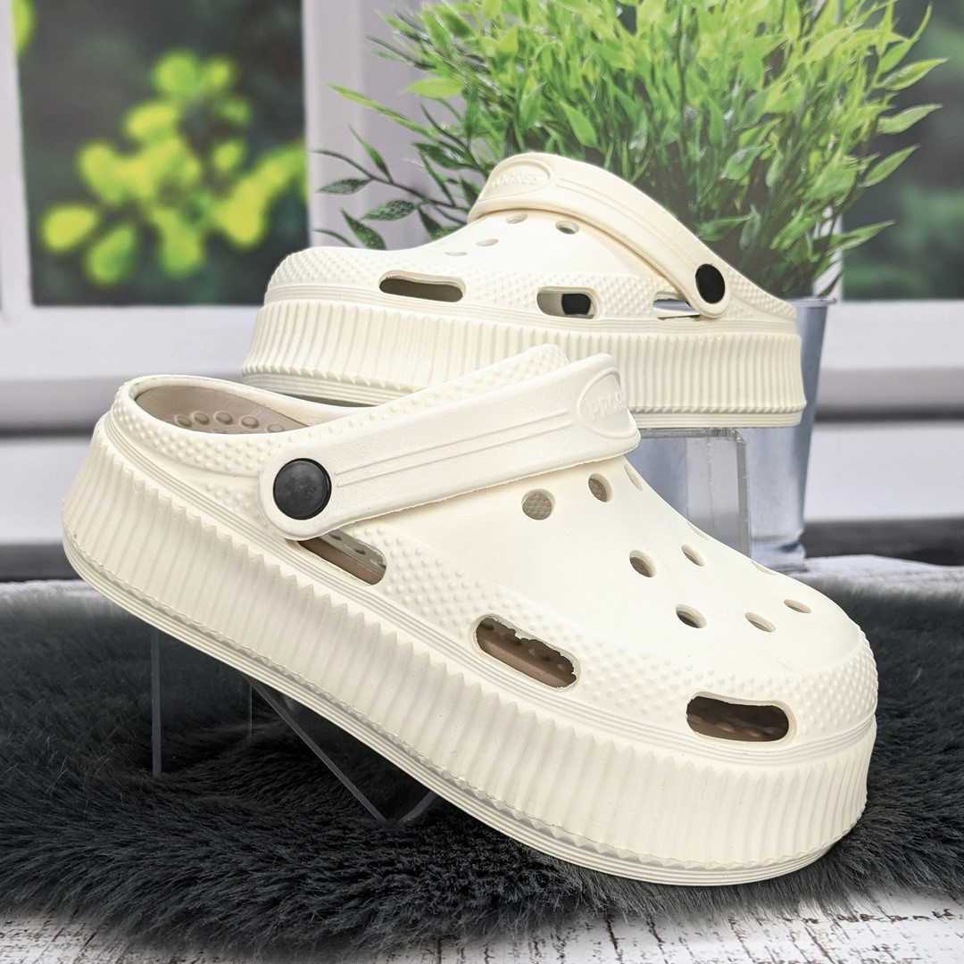 Сабо крокси жіночі на платформі бежеві з коричневим Progress 4458_2, фото 1