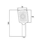 Лійка для ручного душу Lidz Niagara 33 145x95 мм прямокутна LDNIA33CRM47556 Chrome, фото 2