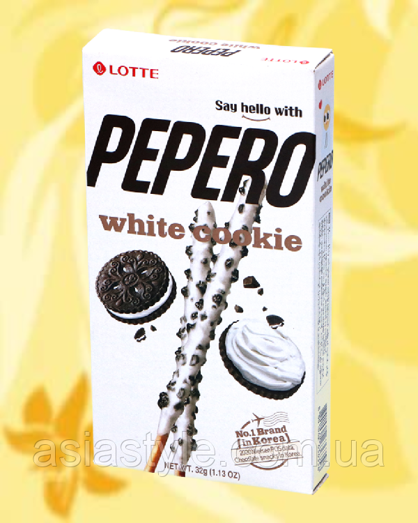 Соломка з білого печива, Соломка из белого печенья, White cookie Sticks, Pepero, Lotte, 39г, Корея, ВО, фото 1