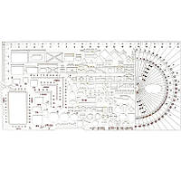 Тактическая линейка трафарет офицерская 22*13,8см Irbis KNZ