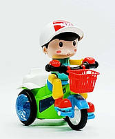 Іграшка хлопчик на велосипеді - музична, світлова, їде, батарейки 3115-1, фото 3