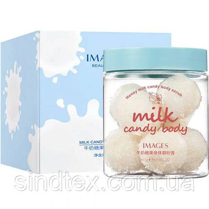 Відлущувальний цукровий скраб для тіла Images з екстрактом молока, 140г, фото 1