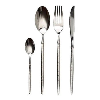 Набір столових приборів золото на 6 персон 24 предмети ложки, виделки, ножі Срібло HP-20-14