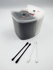 Вушні ватні палички Котик чорно-білі, 200шт