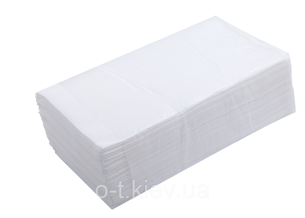 Рушники паперові целюлозні V-подібні, 160 шт, 2-х шарові, білі 10100103