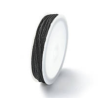 Шнур для рукоділля Finding Вощений шнур бавовна 1 мм створення біжутерії Чорний Котушка 6.8 метра