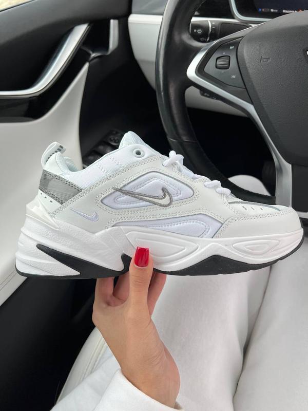 Кросівки білі Nike M2K Tekno White унісекс — шкіра та текстиль, весна-літо-осінь, фото 1