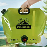 Складна портативна каністра пакет для води з краном, 8л