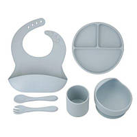 Набір силіконового посуду "Lindo" (сірий)