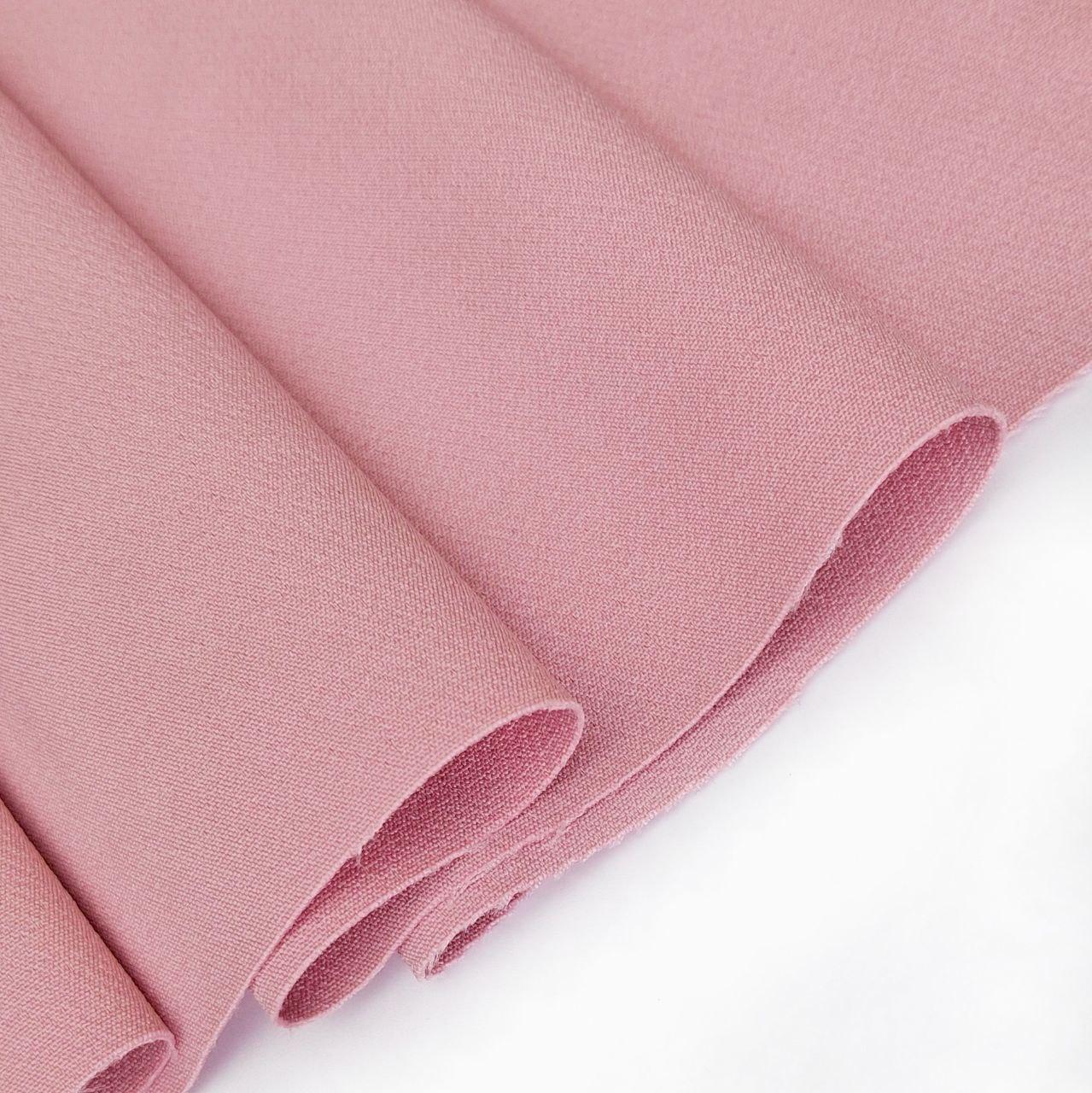 Костюмна крепова бістрейчова Барбі пудрова однотон, фото 1