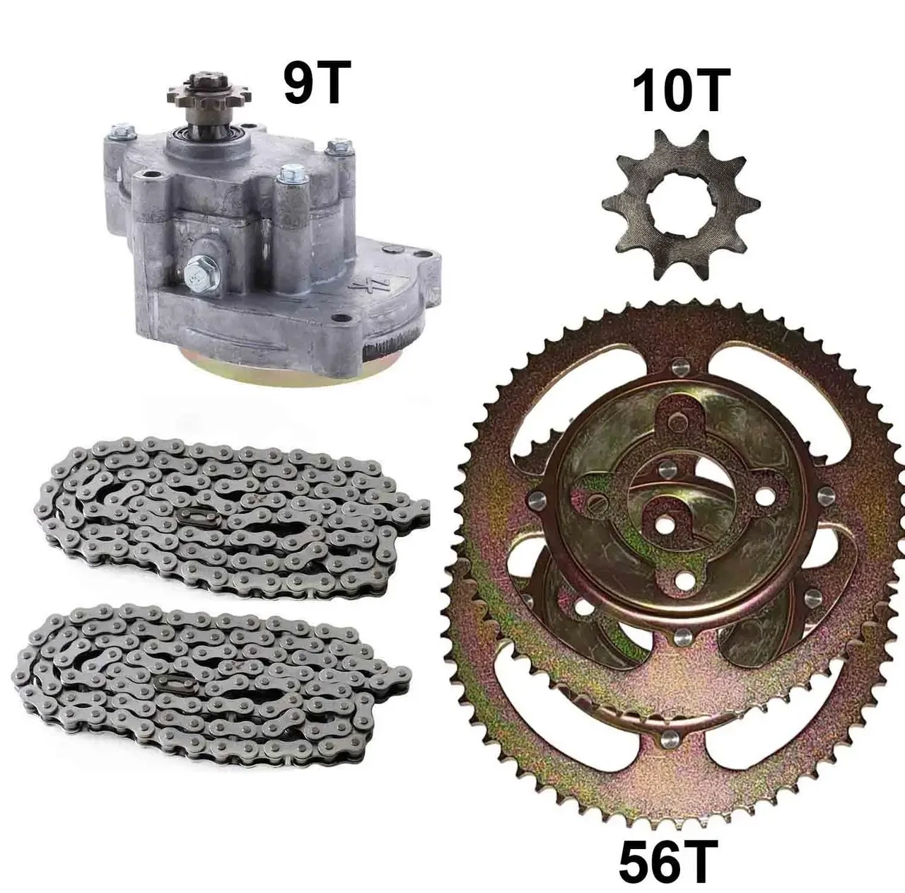 Редуктор 5:1 з ланцюгами та зірками 175:1 зниження набору для окучувача