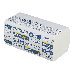 Рушники паперові целюлозні V-подібні.,200шт., Buroclean 2-х шарові, білі 10100105