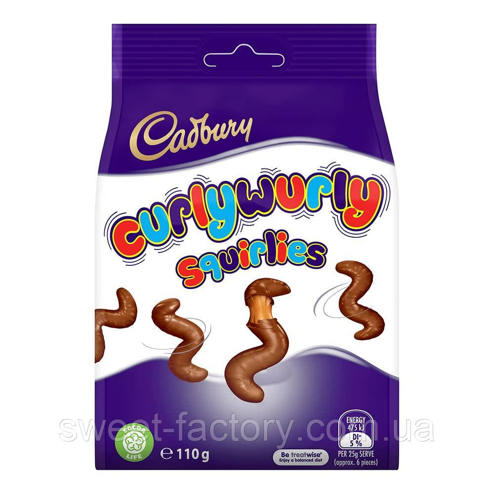 Шоколадні цукерки Cadbury Curly Wurly Squirlies 110g