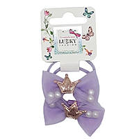 Детская резинка для волос "Корона" T18533(бузковий)