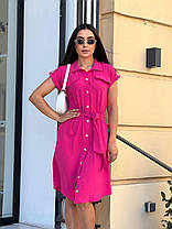 Літня зручна жіноча сукня на ґудзиках пояс у комплекті Smmod9366, фото 4
