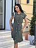 Літня зручна жіноча сукня на ґудзиках пояс у комплекті Smmod9366, фото 6