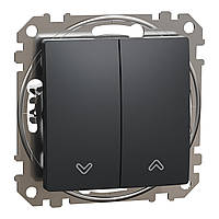 Вимикач жалюзі кнопковий 6 А Sedna Design чорний