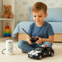 Поліцейська машинка Volkswagen Beetle на радіокеруванні із зарядною станцією, чорна, 19 см (KS-29Y/2), фото 11