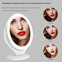 УЦЕНКА!!! Aesfee світлодіодне косметичне дзеркало з підсвіткою, перезаряджуване, 1x/7x збільшення,, фото 4
