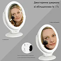 УЦЕНКА!!! Aesfee світлодіодне косметичне дзеркало з підсвіткою, перезаряджуване, 1x/7x збільшення,, фото 5
