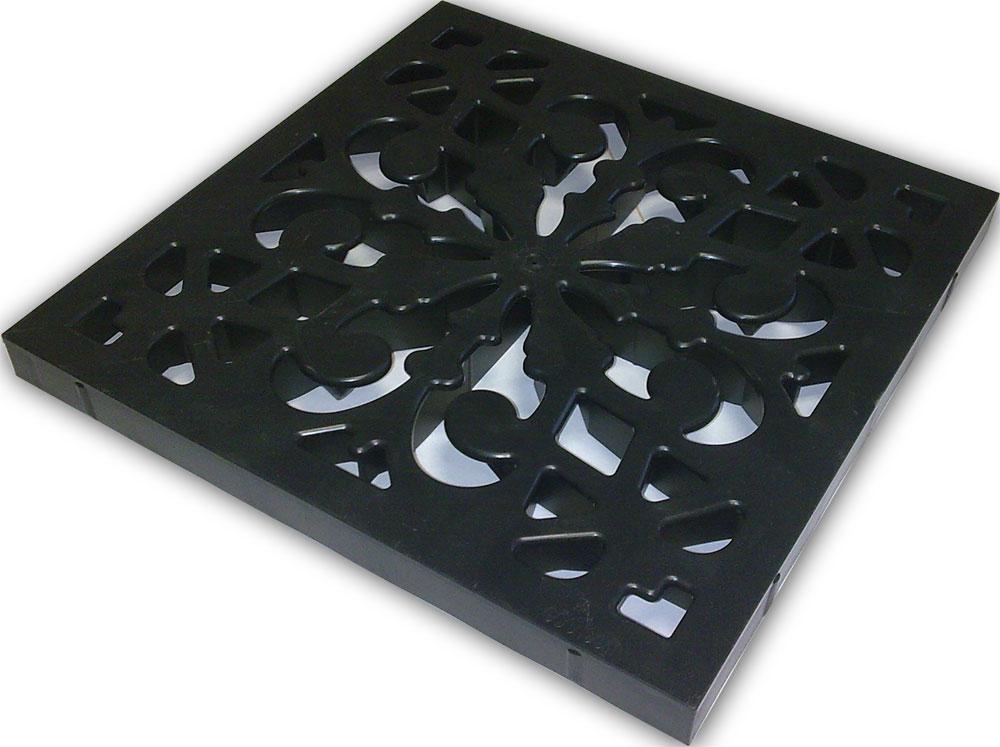 Решітка до дождеприемнику декоративна пластикова для захисту від попадання в нього листя та сміття (чорна), фото 1