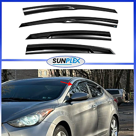 Дефлектори вікон, вітровики на Hyundai Elantra (MD) 2010-2015 (скотч) Sunplex