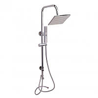 Душовий гарнитур латунь Qtap Plava на два споживачі 1015 мм прямокутна QT1001CRM Chrome