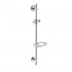 Душова стійка латунь Qtap Sprha 700 мм кругла з поличкою QT003 Chrome