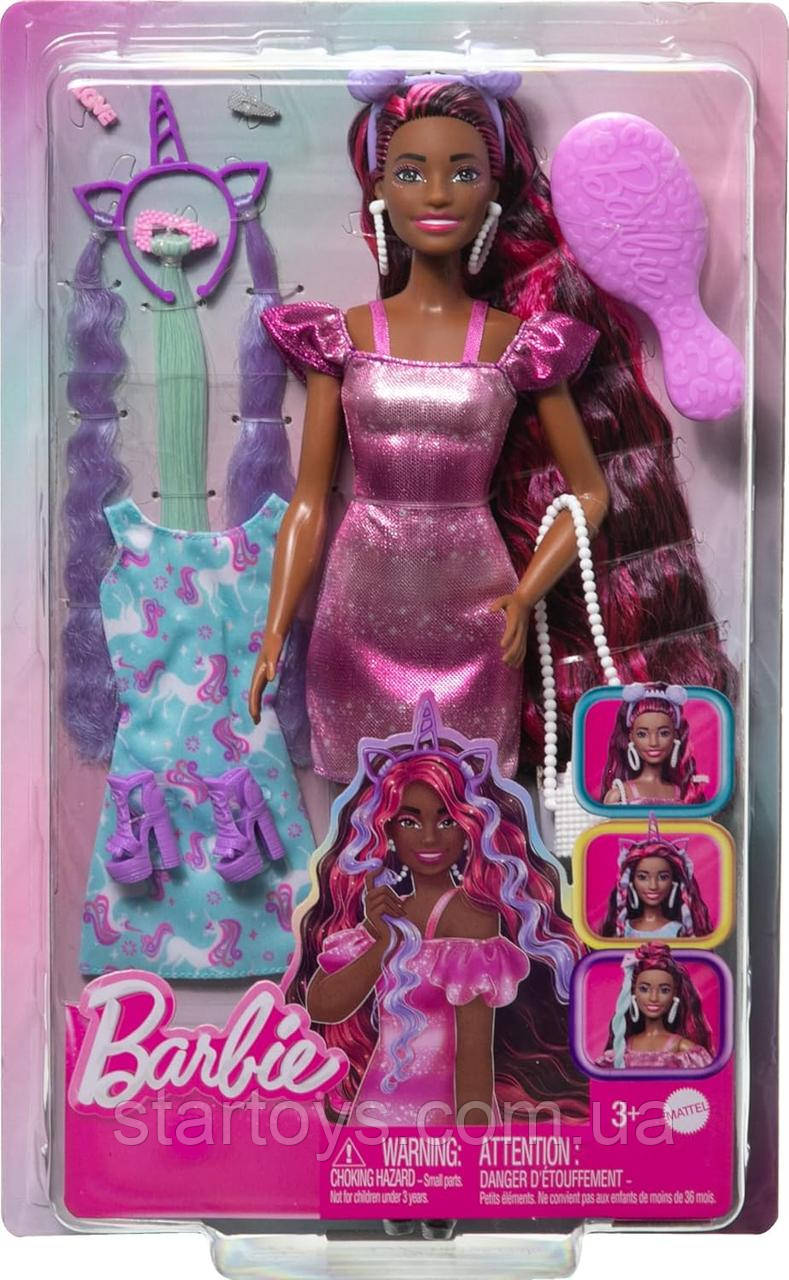 Набір Барбі мулатка з довгим червоним волоссям плюс 10 аксесуарів Barbie Fun & Fancy Hair Barbie JDC86