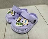 Дитячі сабо крокси crocs BBT 21-22 бузкові, фото 2