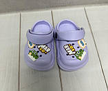 Дитячі сабо крокси crocs BBT 21-22 бузкові, фото 4