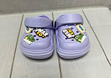 Дитячі сабо крокси crocs BBT 21-22 бузкові, фото 5