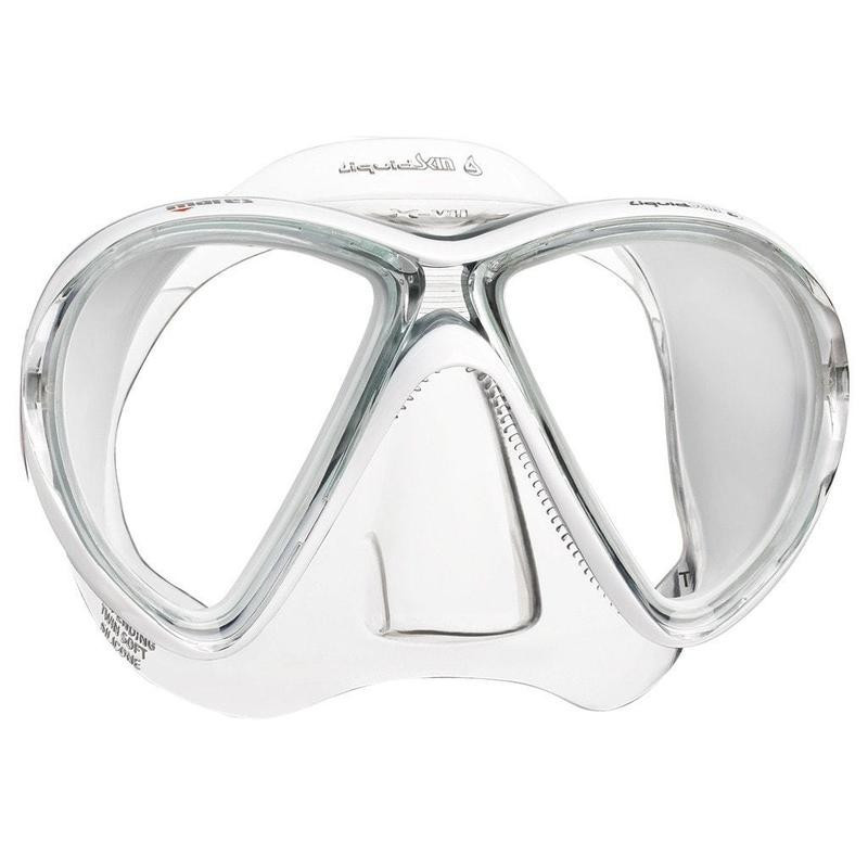 Маска для дайвингу Mares X-VU LiquidSkin Sunrise прозора з білим і сірим 411041.BXSWHWH