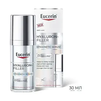 Сироватка для обличчя Eucerin Hyaluron-Filler епігенетична антивікова для всіх типів шкіри 99122, 30 мл