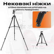 Штатив тринога для телефону Neepho 8810 фотоапарата камери для зйомки в чохлі професійний з рівнем, фото 5