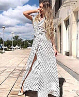 Жіноча сукня максі на запах у горох (Норма), фото 10