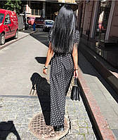Ніжне літнє жіноче плаття довжини міді в горох на запах (Норма), фото 2