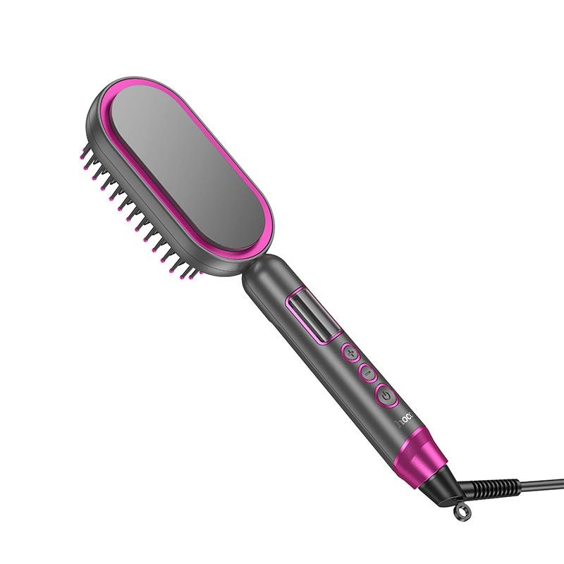 Електричний гребінець-випрямляч для волосся Hoco HP44 Electric straightening hair comb with digital display