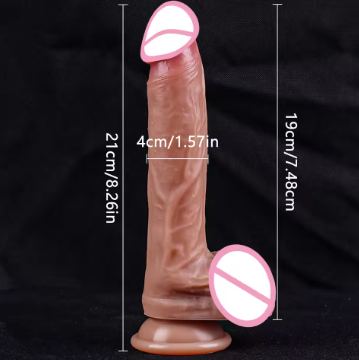 Реалістичний супер гнучкий Фалоімітатор 21 см Великий деталізований член Гнучкий силіконовий член з яйцями на присосці