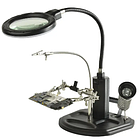 Третя рука для паяння TE-802 тримач плат із підставкою для паяльника, лупа 85 мм, 2,5x