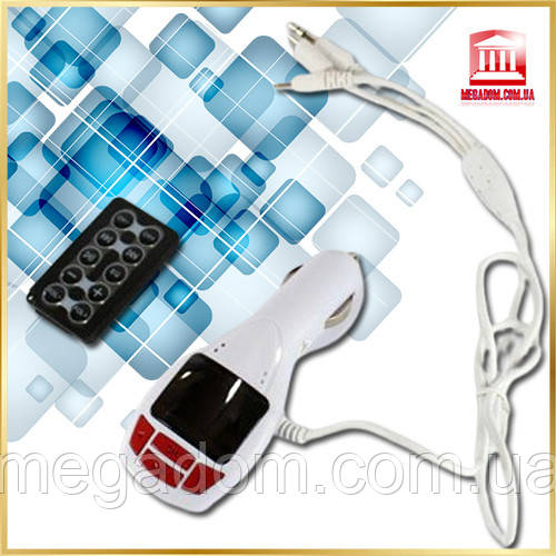 Автомобільний FM-модулятор трансмітер MOD CM-7010 з LCD-дисплеєм, USB/SD, MP3/WMA, зарядкою для телефону