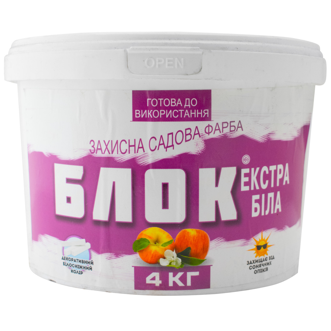 ФАРБА САДОВА БЛОК ЕКСТРА БІЛА ВІДРО 4 КГ
